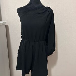 Black One Sleeved Romper